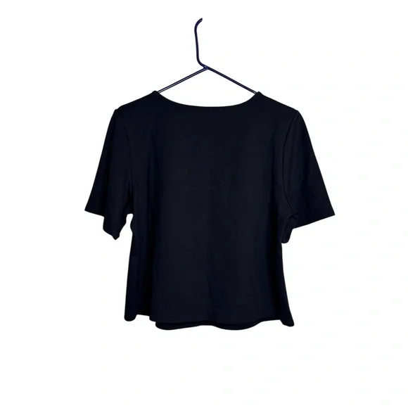 Quince Ultra Stretch Ponte Short Sleeve Navy Top size Large Minimalist - Picture 5 of 5